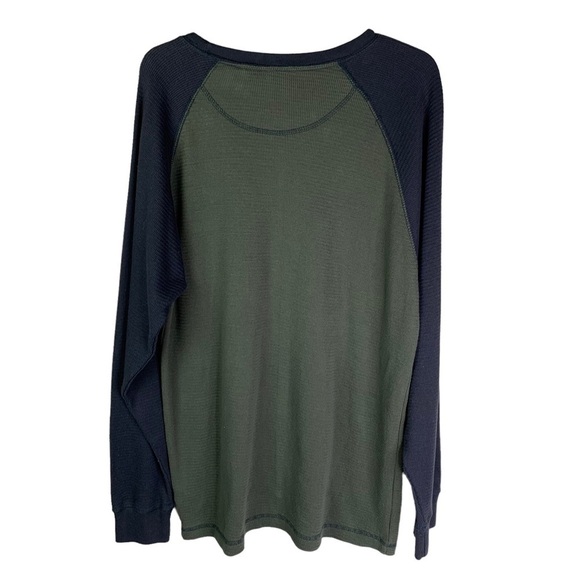 Redhead Green & Navy Long Sleeved Thermal Crew Neck Pullover Top Size Large - Picture 3 of 4